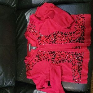 INC INTERNATIONAL CONCEPTS RED CROP OPEN CARDIGAN SWEATER
